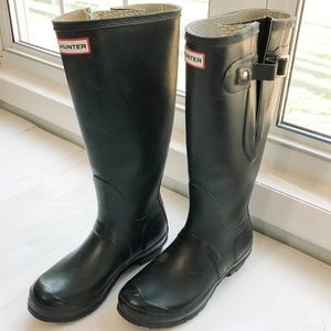 Size 7 Wide Calf Hunter Boots Dark Green GUC